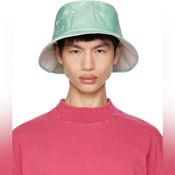 Acne Studios Reversible Mint & Gray Embroidered Bucket Hat - Picture 2 of 6